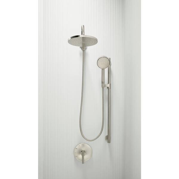 KOHLER Contemporary 1-Spray Patterns 8 in. Ceiling Mount Fixed Shower Head in Vibrant Rose Gold