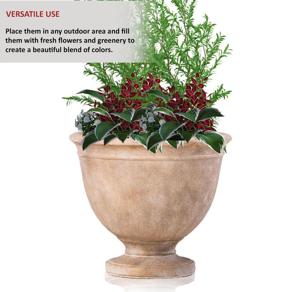 Delfina Tallow Fiberstone Large Outdoor Urn