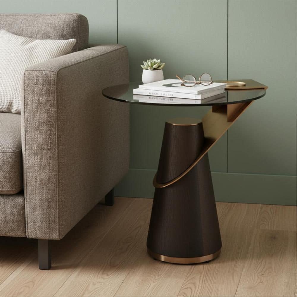 20.00 in. Bronze Round Glass, Stainless Steel End Table price history on PriceWatchPro