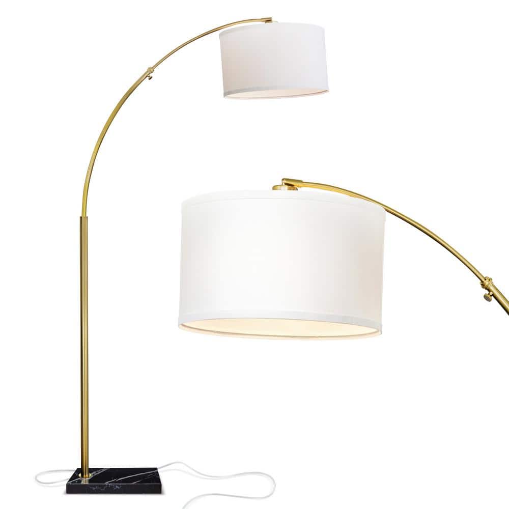 Brightech Logan 76 in. Antique Brass LED Arc Floor Lamp with Marble Base  JQ-UJB8-CYWK The Home Depot