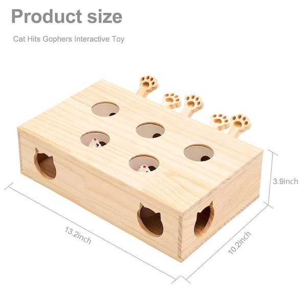 wooden cat whack a mole toy