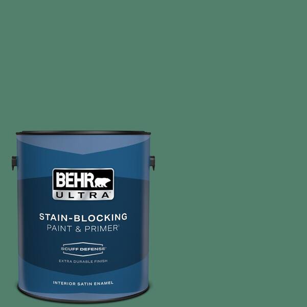 BEHR ULTRA 1 gal. #M430-6 Park Bench Extra Durable Satin Enamel Interior Paint & Primer