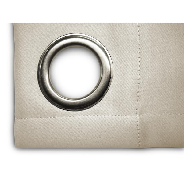 Ivory Polyester Solid 112 in. W x 96 in. L Grommet Blackout Curtain