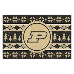 Purdue Boilermakers Holiday Sweater Black 1.5 ft. x 2.5 ft. Starter Area Rug