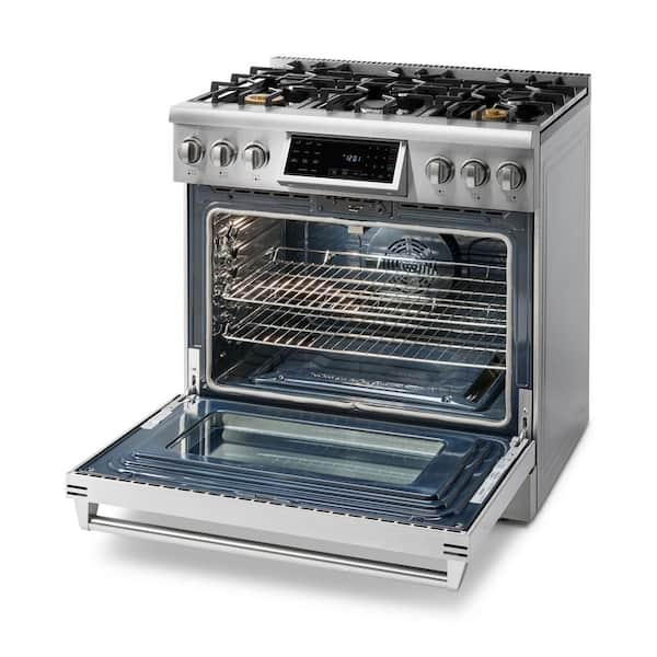 Thor Kitchen Package - 36 in. GAS Range, Range Hood, Refrigerator & Dishwasher, AP-LRG3601U-3