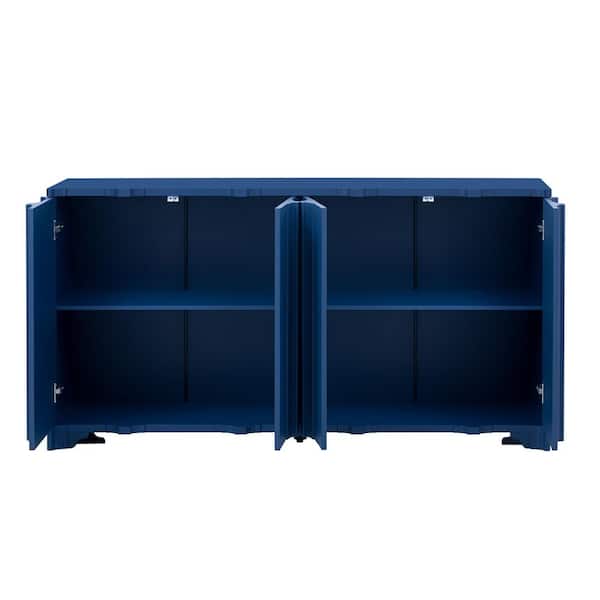 anpport Modern Navy Blue 31.7 in. H Accent Cabinet with 2-Shelves