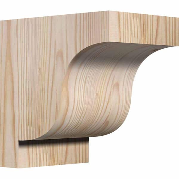 Ekena Millwork 5-1/2 in. x 8 in. x 8 in. Douglas Fir Newport Smooth Corbel