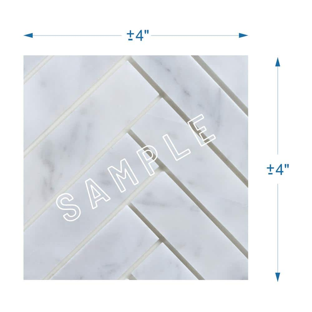 Inoxia SpeedTiles Take Home Sample - Oahu White 4 in. x 4 in. Marble Peel  and Stick Wall Mosaic Tile (0.11 sq. ft./Each) SAM-IS000OAH519 - The Home  