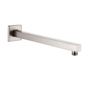 24 in. 600 mm Square Wall Mount Shower Arm and Flange in Brushed Nickel