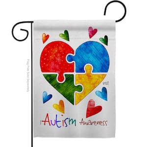 13 in. x 18.5 in. Autism Love Support Double-Sided Garden Flag Support Decorative Vertical Flags