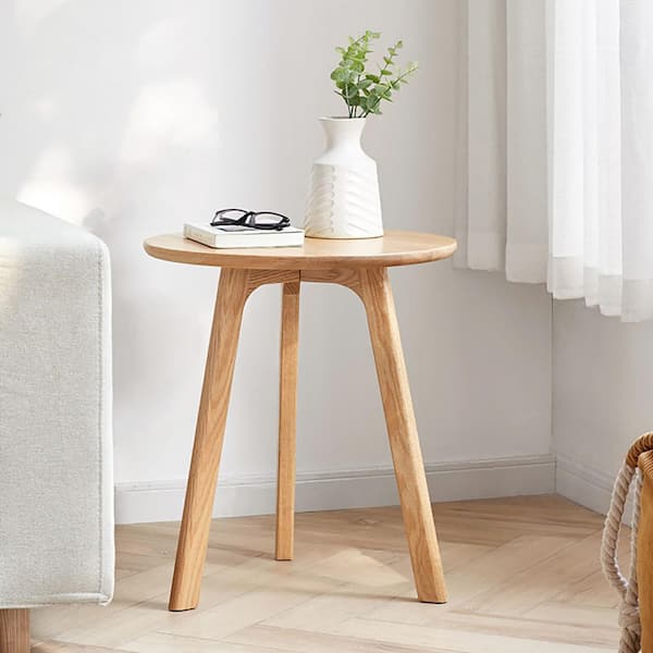 18 in. Natural Colored Round Wood Coffee Table