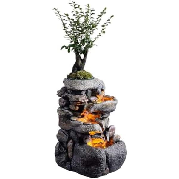 Tabletop LED Water Fountain for Indoor Relaxation and Zen Decor Spitter