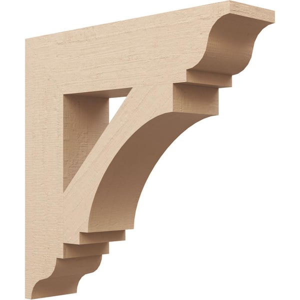 Ekena Millwork 5.5 in. x 24 in. x 24 in. Imperial Traditional Rough Cedar Woodgrain Timberthane Polyurethane Bracket, Primed Tan