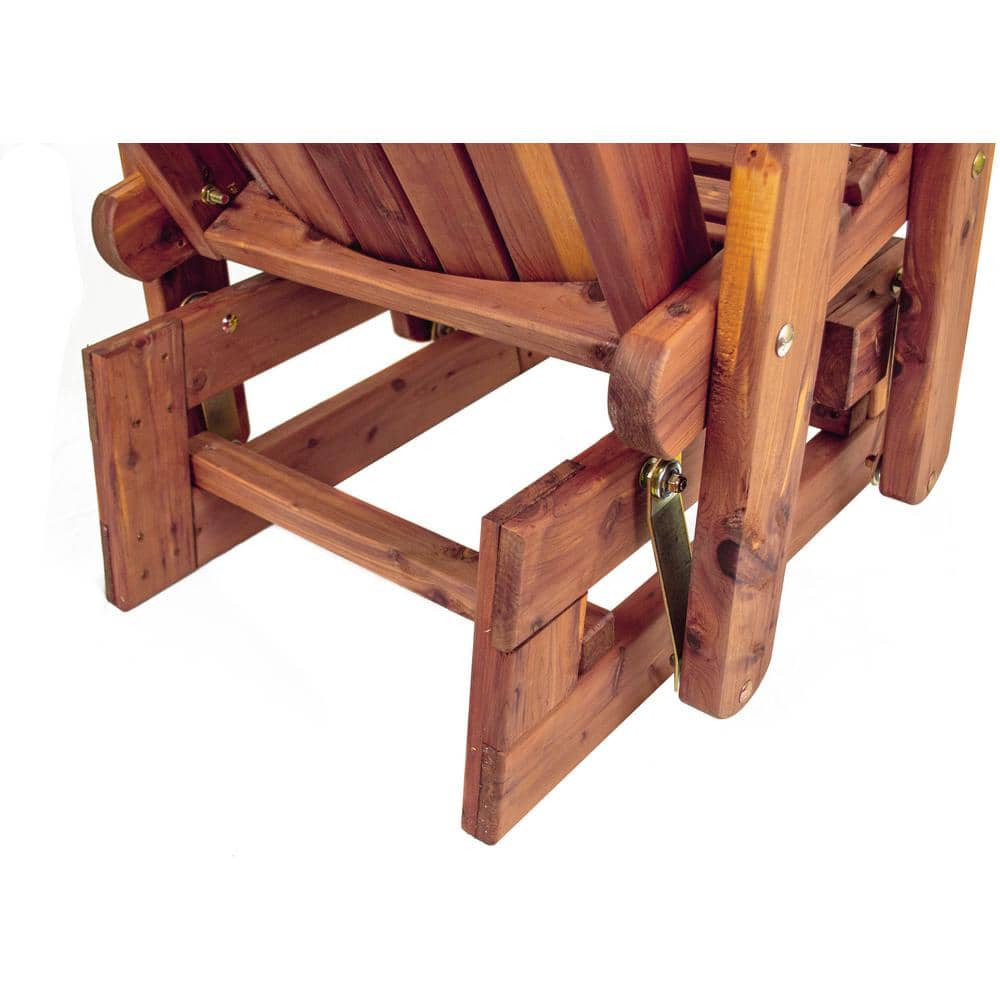 Natural Cedar Wood Adirondack Glider Chair with Arms