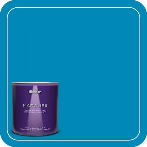 BEHR MARQUEE 1 qt. #540B-7 Royal Peacock Eggshell Enamel Interior Paint & Primer