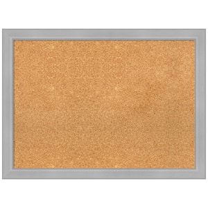 Vista Brushed Nickel 30.62 in. x 22.62 in. Narrow Framed Corkboard Memo Board