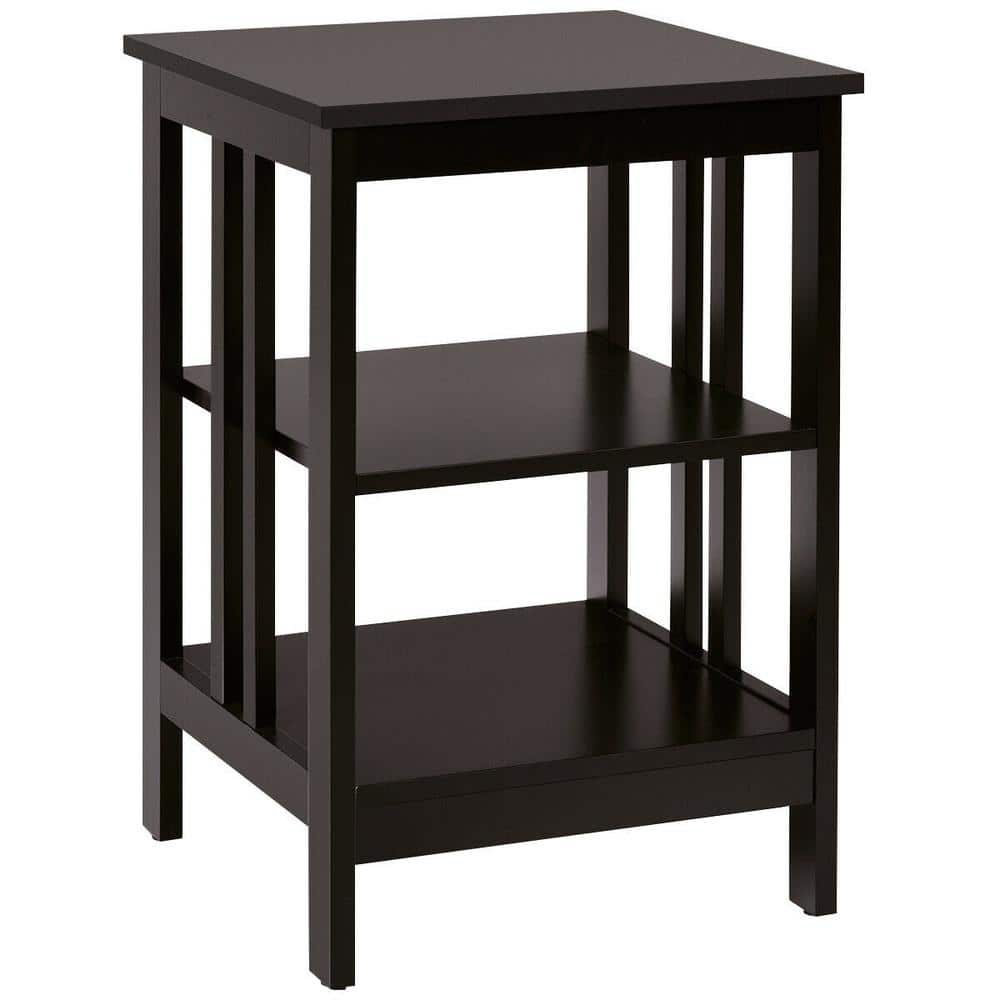 3-Tier Outdoor Nightstand Sofa Side Table Dark Brown with Baffles and Round Corners Patio Garden Backyard Porch price history on PriceWatchPro