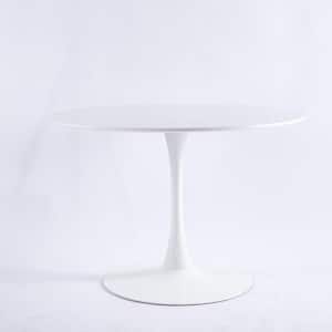 42.12 in. Round White Wood Top Dining Table (Seats 5)