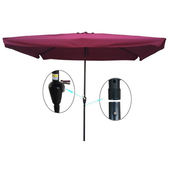 SERGA 10 ft. x 6.5 ft. Market Patio Umbrella with Push Button Tilt 