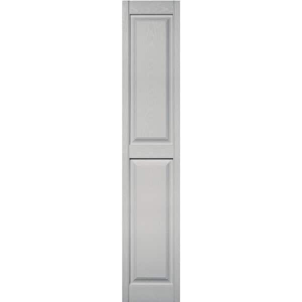 Builders Edge 15 in. x 75 in. Raised Panel Vinyl Exterior Shutters Pair in #030 Paintable