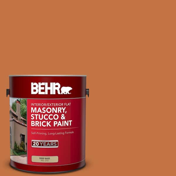 BEHR 1 gal. #PPU3-2 Marmalade Glaze Flat Interior/Exterior Masonry, Stucco and Brick Paint