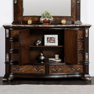 Gurando Dark Cherry and Oak 8-Drawer 64.5 in. Dresser