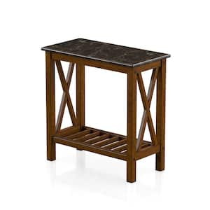 23.63 in. H x 11.88 in. W x 22 in. D Morvain Brown and Medium Oak Side Table