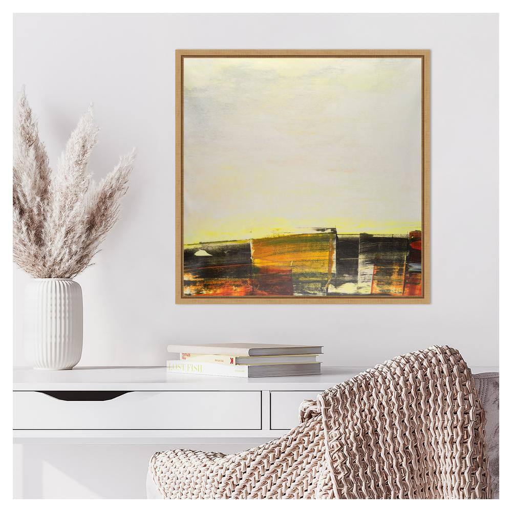 Embellished Boxes II Abstract Canvas Print with Maple Frame