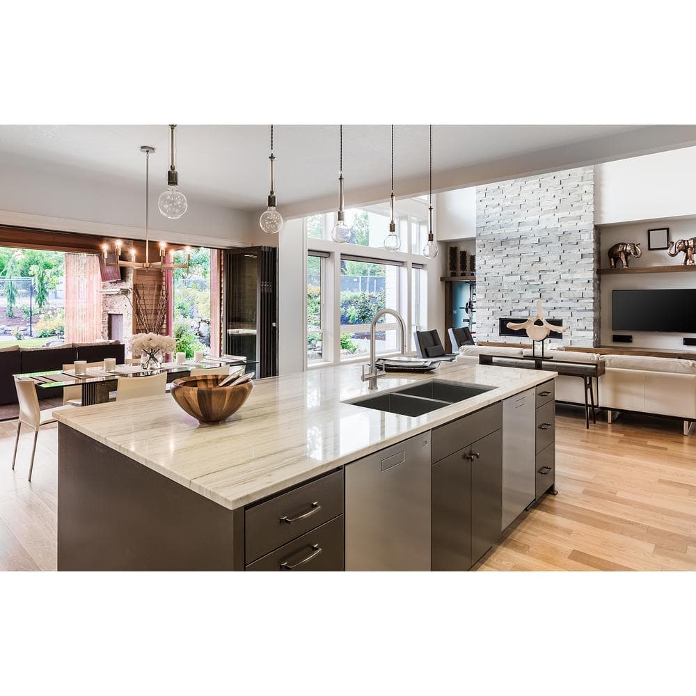 Satin Nickel Brass Pull-Down Kitchen Faucet with Spray