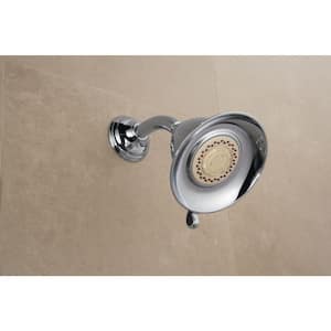 Victorian 3-Spray Patterns 2.50 GPM 5.71 in. Wall Mount Fixed Shower Head in Chrome