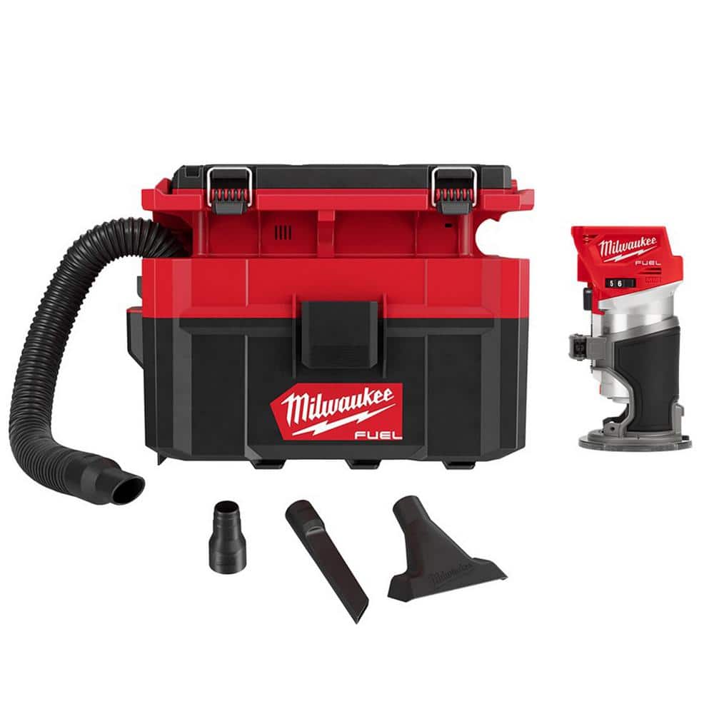Milwaukee M18 FUEL PACKOUT 18-Volt Lithium-Ion Cordless 2.5 Gal. Wet/Dry Vacuum W/ Compact Router, Reds/Pinks -  0970-20​-2723