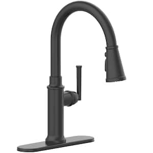 Oswell Single-Handle 3-Function Pull-Down Sprayer Kitchen Faucet in Matte Black