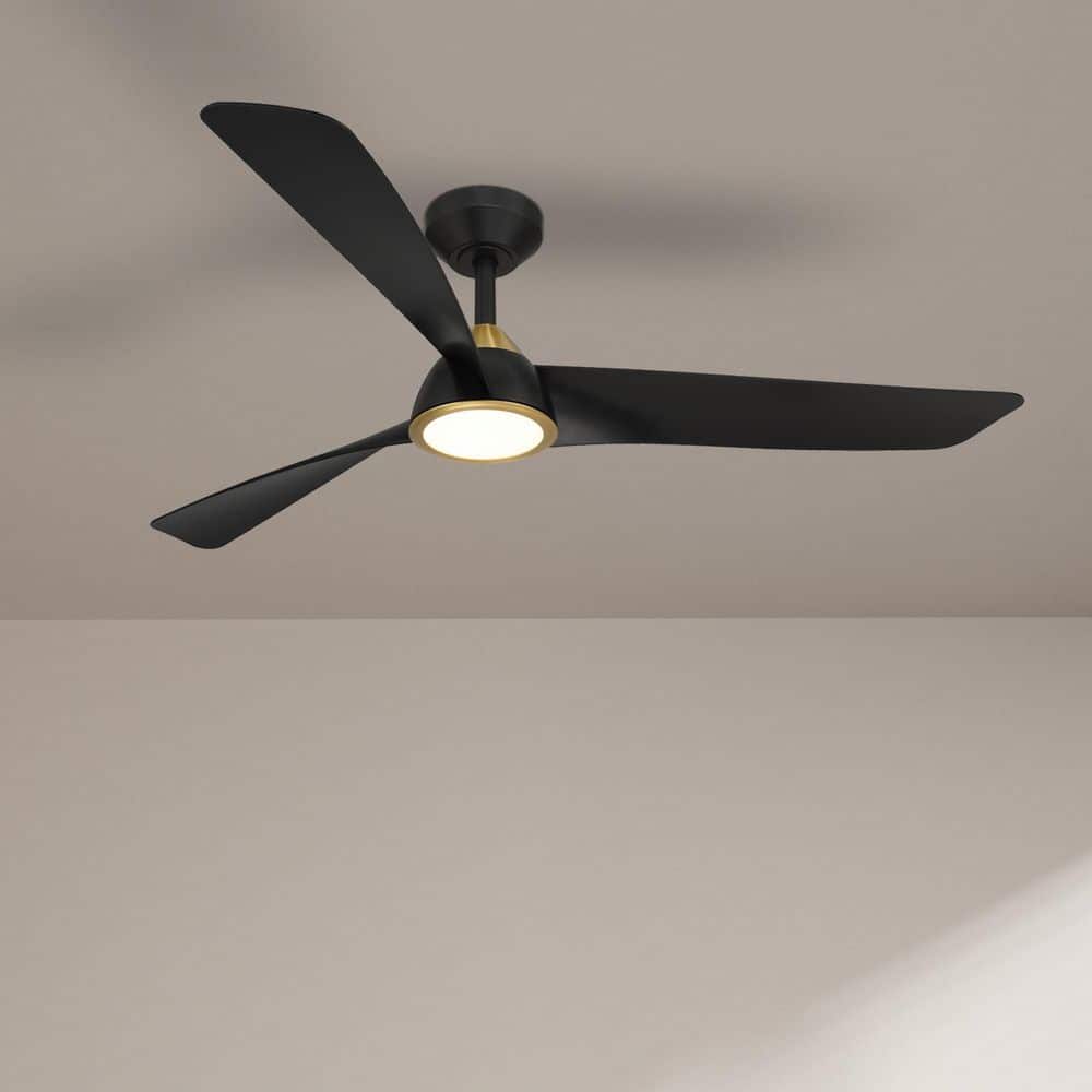 Hermosa 52 in. Indoor/Covered Outdoor Matte Black Modern Ceiling Fan with Integrated 5CCT LED with Remote Control price history on PriceWatchPro