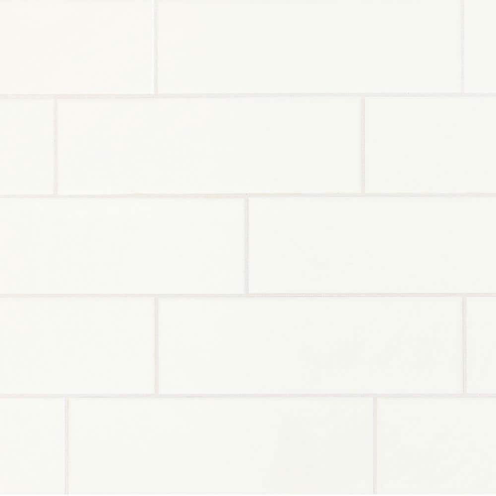 Restore Bright White 4 in. x 12 in. Glazed Ceramic Subway Wall Tile (10.64 