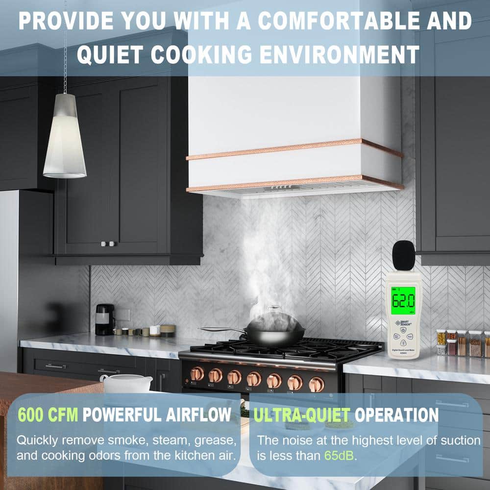 Akicon 36" Black and Copper Stainless Steel Wall Mounted Range Hood