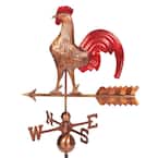 Rooster Weathervane - Pure Copper Hand Finished Multi-Color Patina
