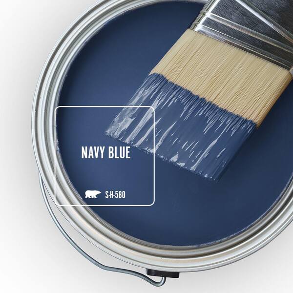 BEHR PREMIUM 1 qt. #S-H-580 Navy Blue Semi-Gloss Enamel Interior/Exterior  Cabinet, Door & Trim Paint 712304 - The Home Depot