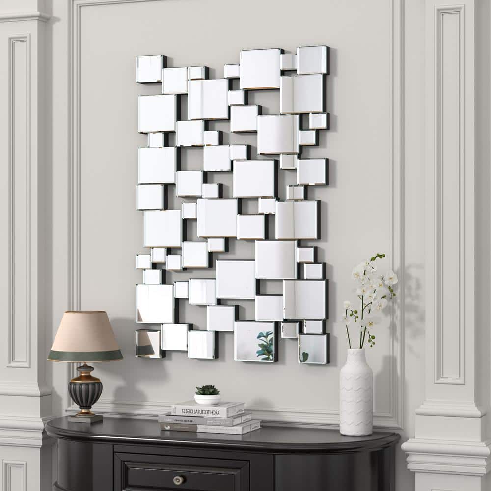 KOHROS 32 in. W x 47 in. H Rectangle Frameless Silver Wall Mirror  MXBM2794-2 - The Home Depot