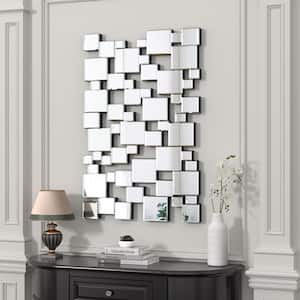 32 in. W x 47 in. H Rectangle Frameless Silver Wall Mirror