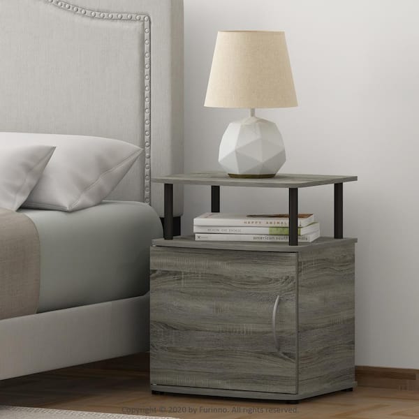 Elegant Lighting 17.5 in. Modern Royal Cut Crystal Bedside Table Silver