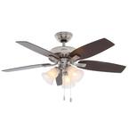 Hunter Atkinson 46 in. Indoor Brushed Nickel Ceiling Fan with Light Kit