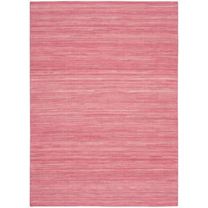 Interweave Rose 5 ft. x 7 ft. Solid Ombre Geometric Modern Area Rug