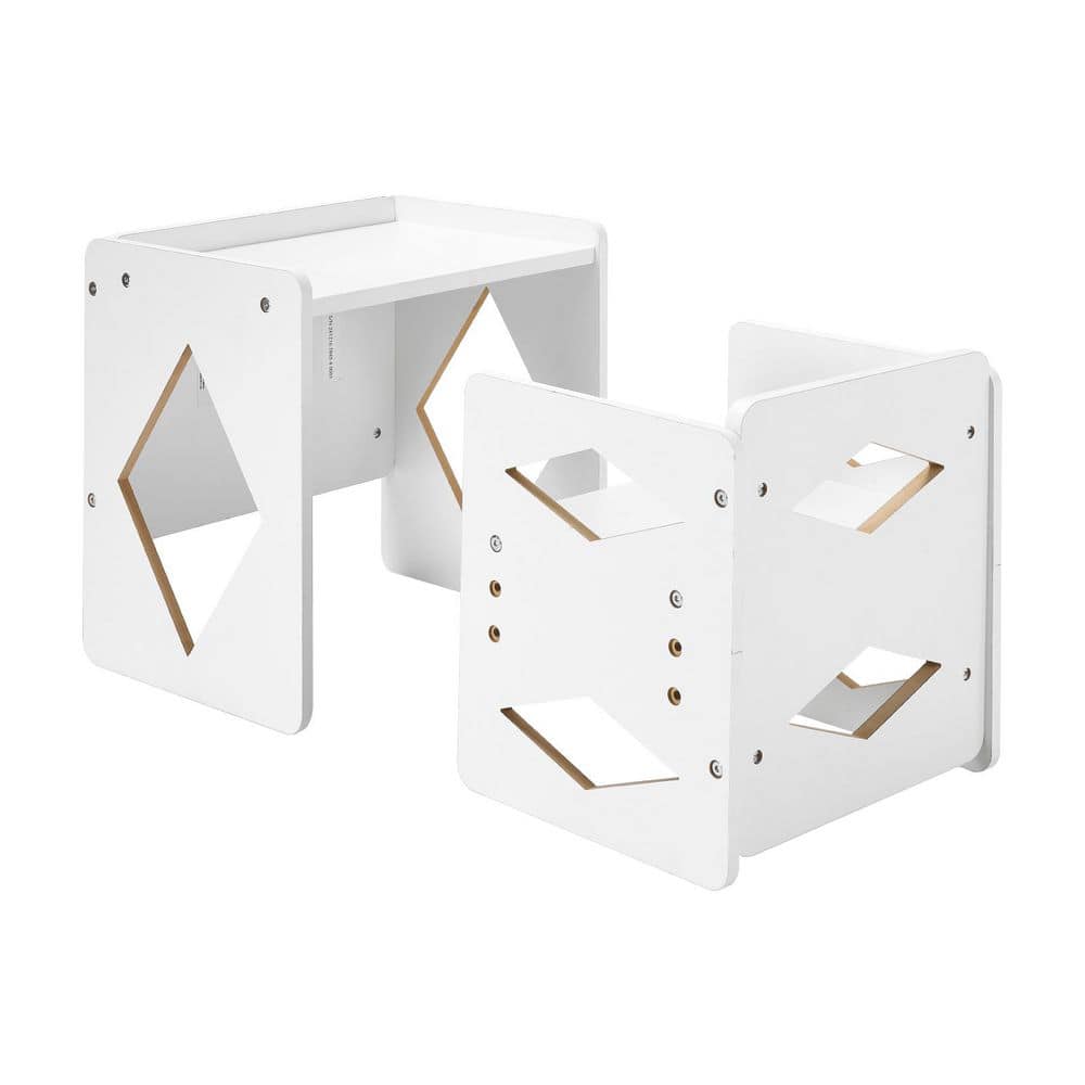 Montessori Weaning Table and Chair Set, Wooden Toddler Table and Chair Set Adjustable Height Chair, White Dining Chair price history on PriceWatchPro