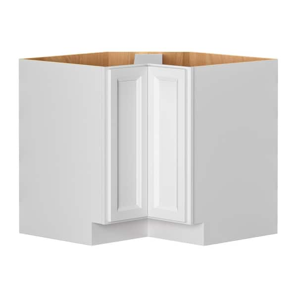 Keyport Shaker 36 in. W x 36 in. D x 34.5 in. H White Plywood Ready To Assemble Lazy Susan Corner Base Kitchen Cabinet