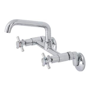 Concord 2-Handle Wall-Mount Kitchen Faucet in Polished Chrome