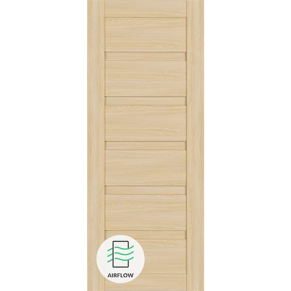 Belldinni Louver 30 in. x 84 in. No Bore Solid Core Loire Ash Wood Composite Interior Door Slab