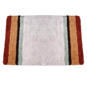 Jessen Stripe 29 in. x 21 in. Cotton Bath Rug in Earthtone