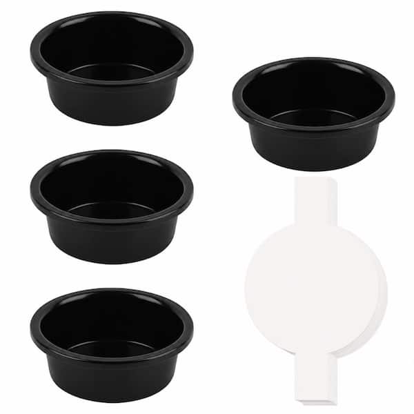 4 in. Round Carbon Steel Nonstick Mini Cake Pan with 100-Piece Parchment Sheets with Handles (3-Pack)