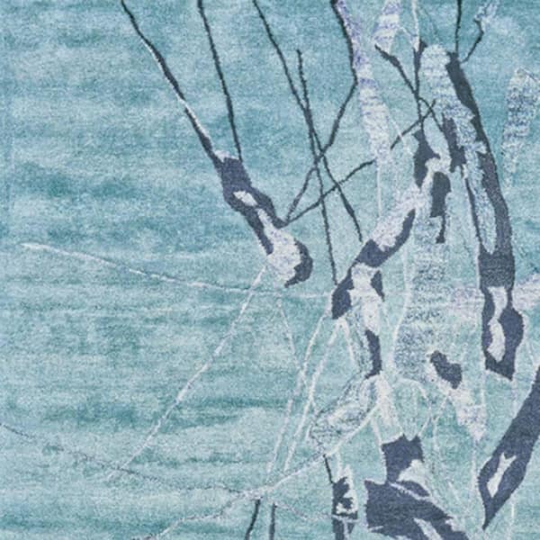 5 ft. x 8 ft. Blue and Gray Abstract Hand Tufted Area Rug