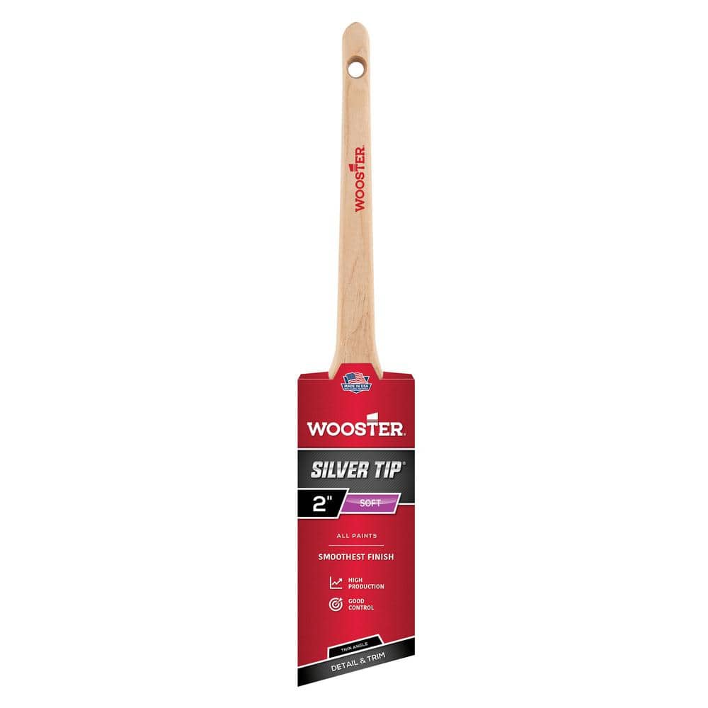 Wooster 2 in. Silver Tip Polyester Thin Angle Sash Brush 0052240020